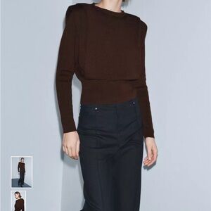 Chic Brown Long Sleeve Top